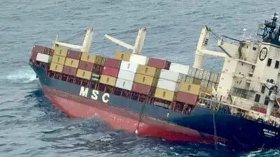 Cargo Ship Capsizes Off Kerala Coast: Flammable Gas and Oil Spill Sparks Environmental Concerns Image